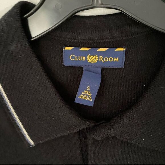 Club Room Men’s Lightweight Black Knit Polo Short size S 100% Cotton - Picture 2 of 4